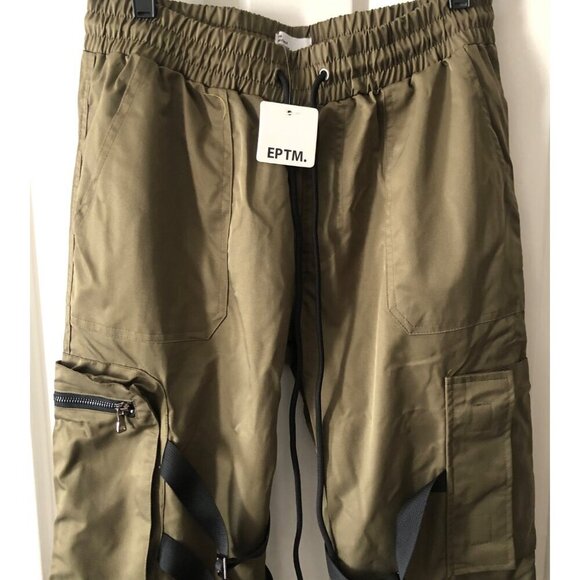EPTM Men's Cargo Pants Olive Green Straps & Pockets Size Small 30W - Picture 4 of 13